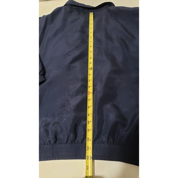 Vintage Div Rousso Silk Bomber Jacket Jogger Windbreaker Dark Blue Studded MED. - Picture 8 of 11